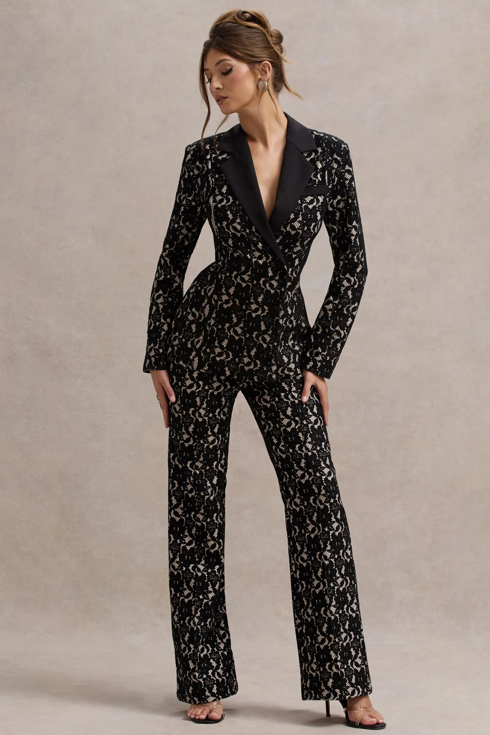 Jordanne | Pantalones de Pierna Acampanada de Encaje Negro - Imagen 6
