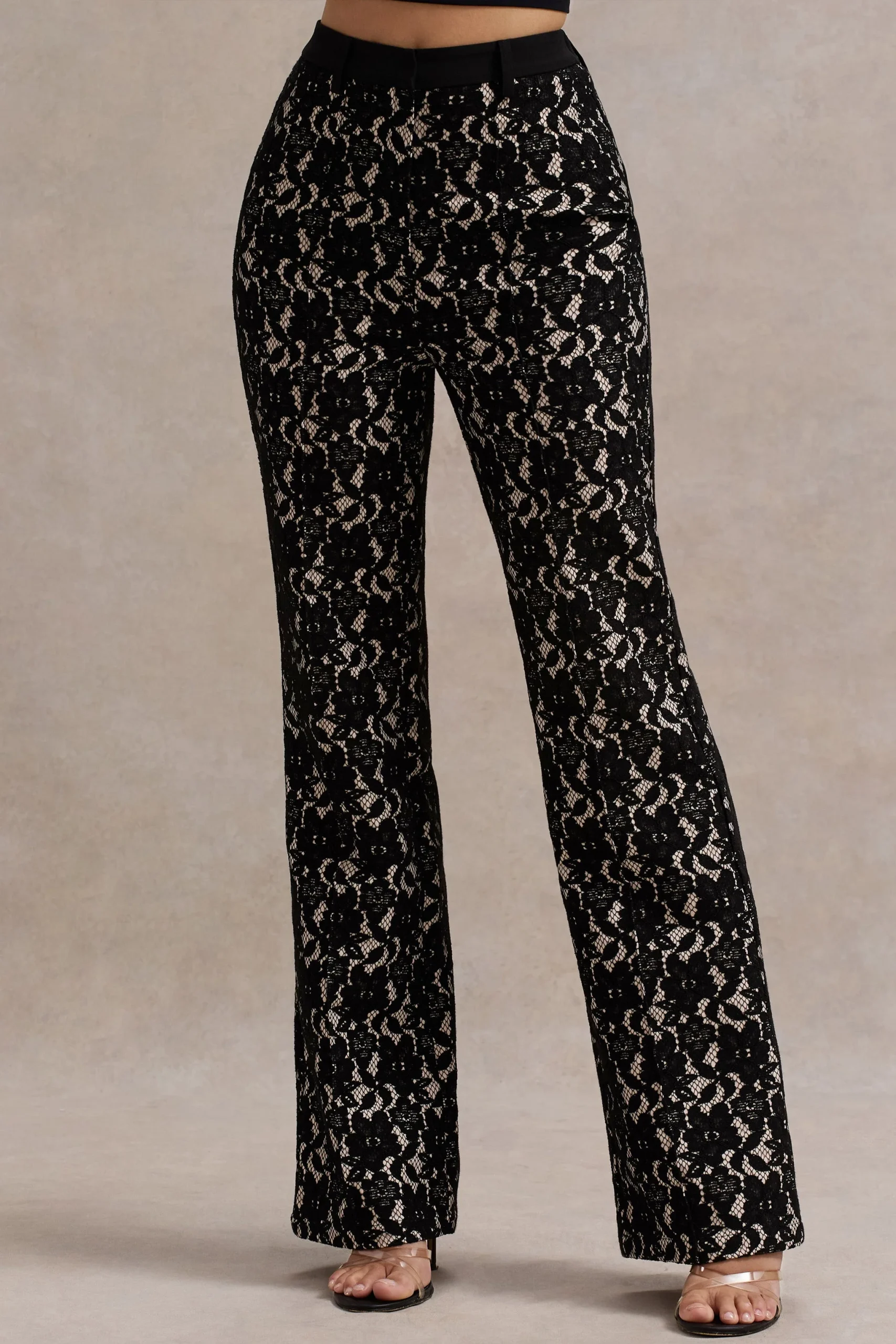 Jordanne | Pantalones de Pierna Acampanada de Encaje Negro - Imagen 5